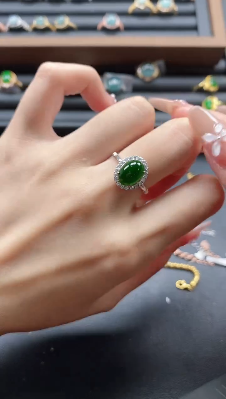 【闪购商品】翡翠戒指银S925镶嵌51151