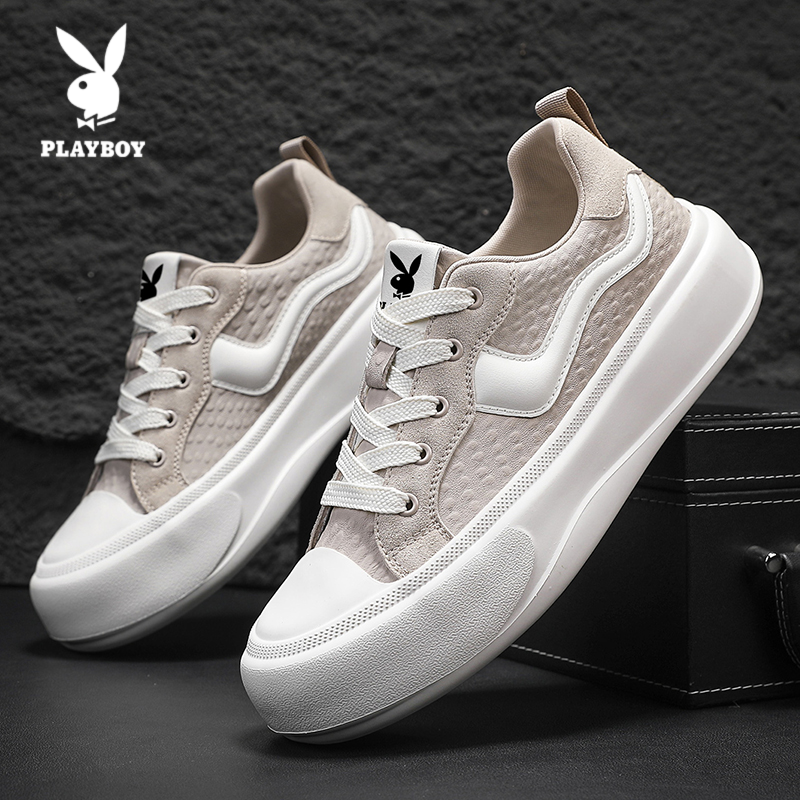PLAYBOY/花花公子板鞋2025新款男士简约时尚百搭厚底高级感休闲鞋