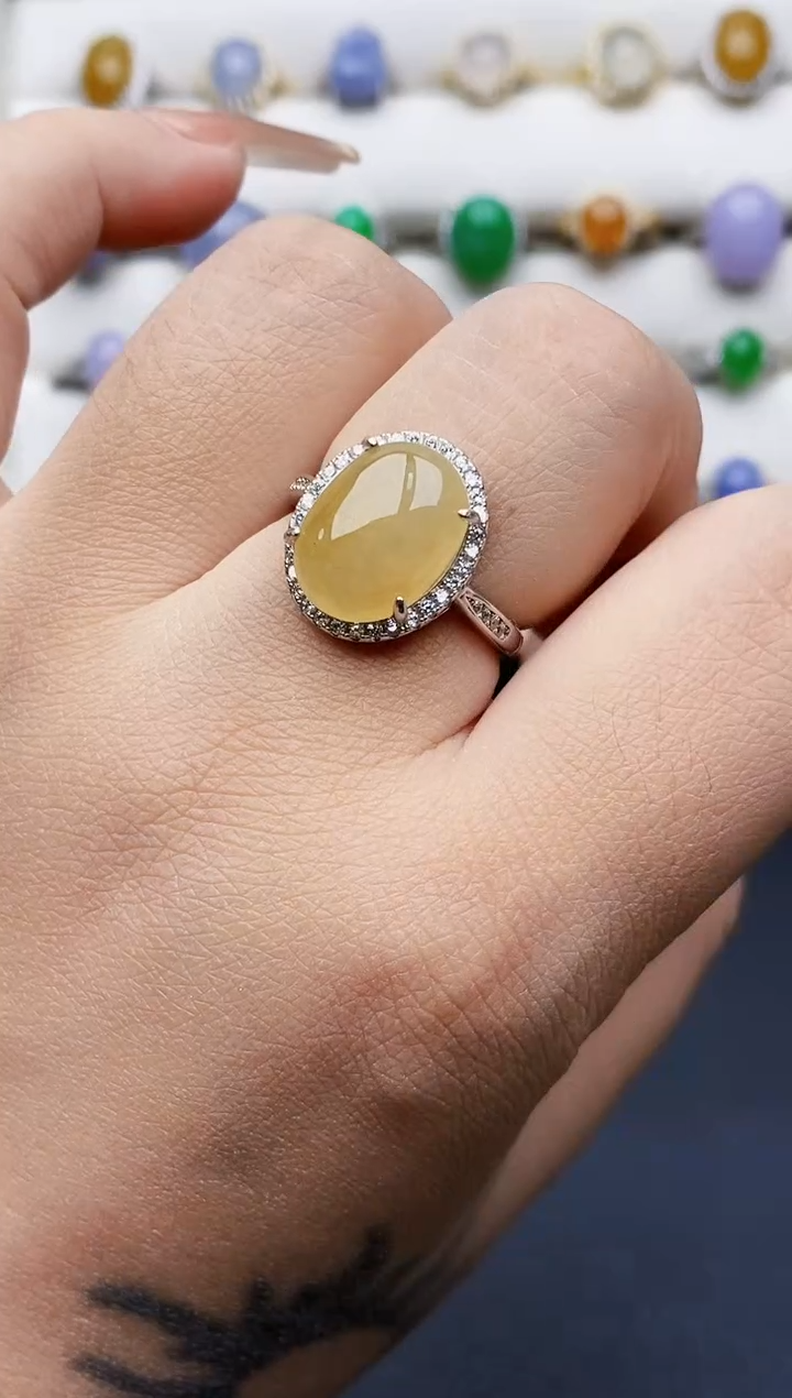 银S925镶嵌戒指翡翠1126