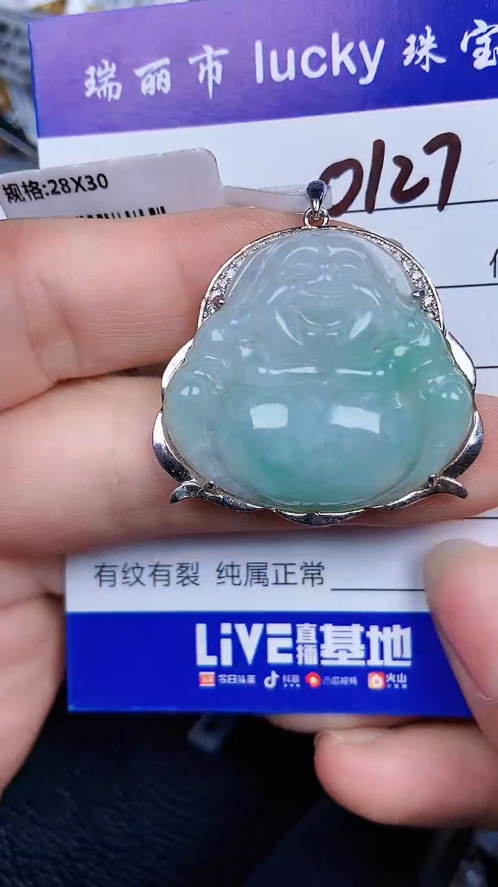 颈饰银S925镶嵌翡翠0127