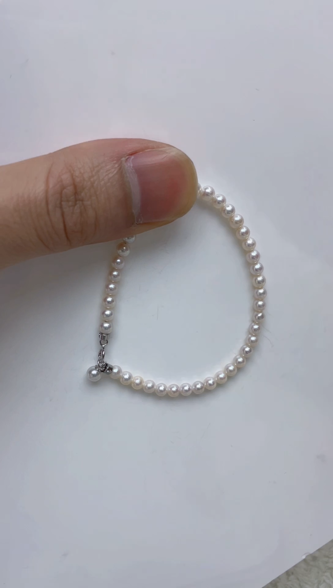 银S925镶嵌手链淡水珍珠  