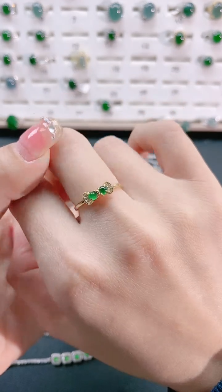 【闪购商品】翡翠戒指银S925镶嵌天然翡翠