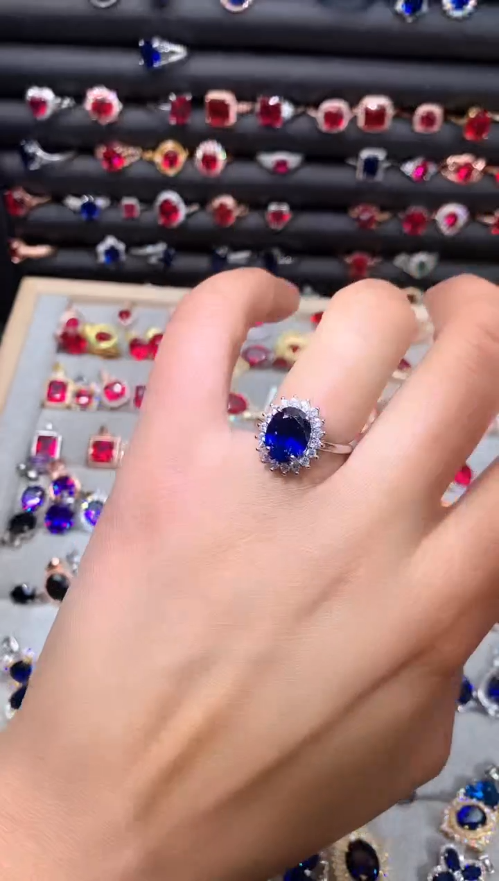 【闪购商品】蓝宝石戒指银S925镶嵌810