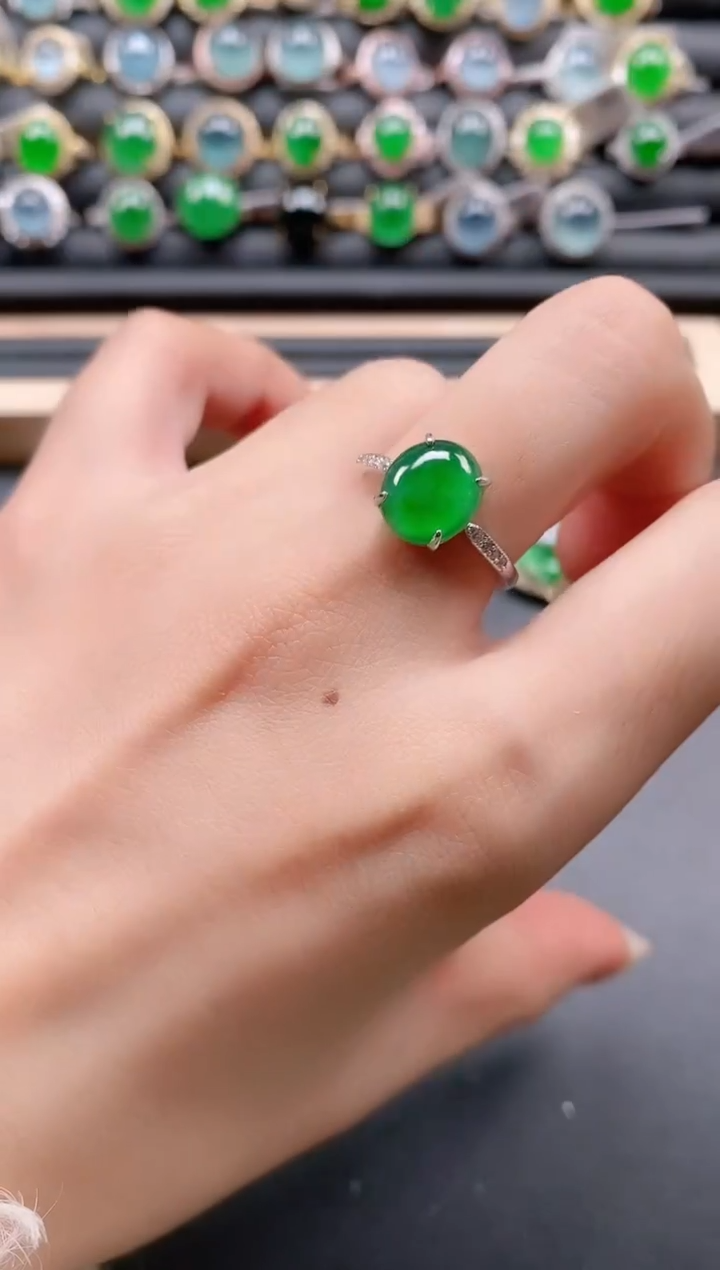 银S925镶嵌戒指翡翠111111