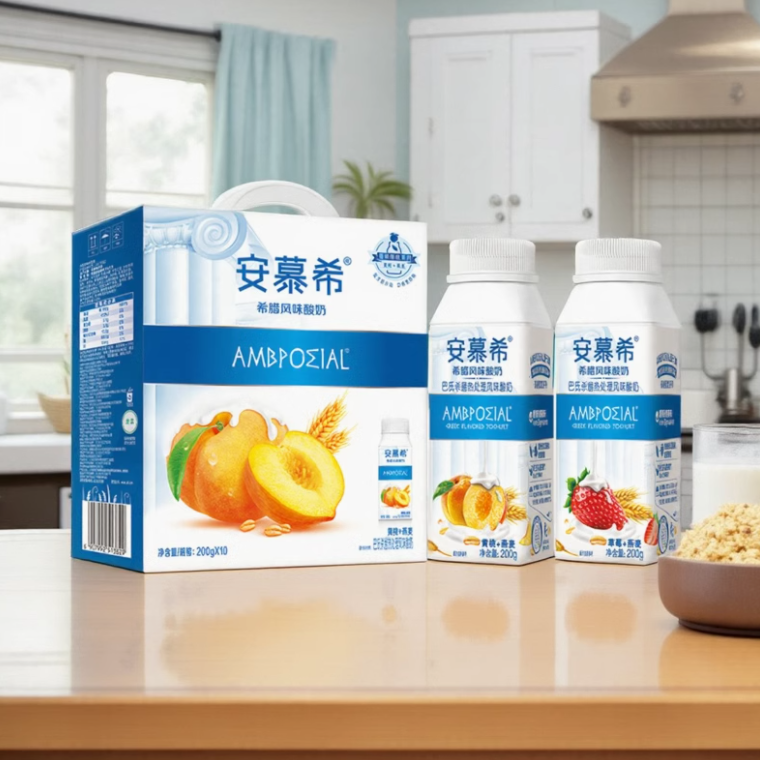 9月伊利安慕希黄桃酸奶 草莓燕麦酸奶200g*10瓶