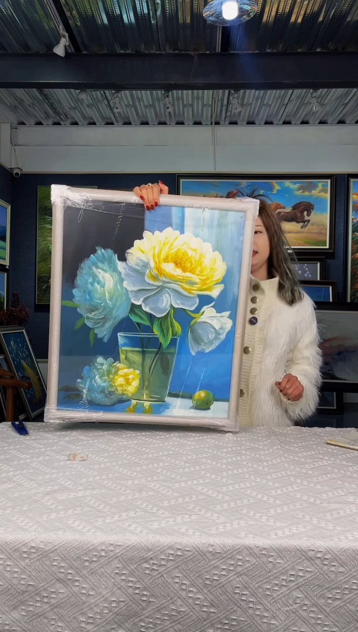 【闪购商品】油画5号 50*60 插花-手绘油画