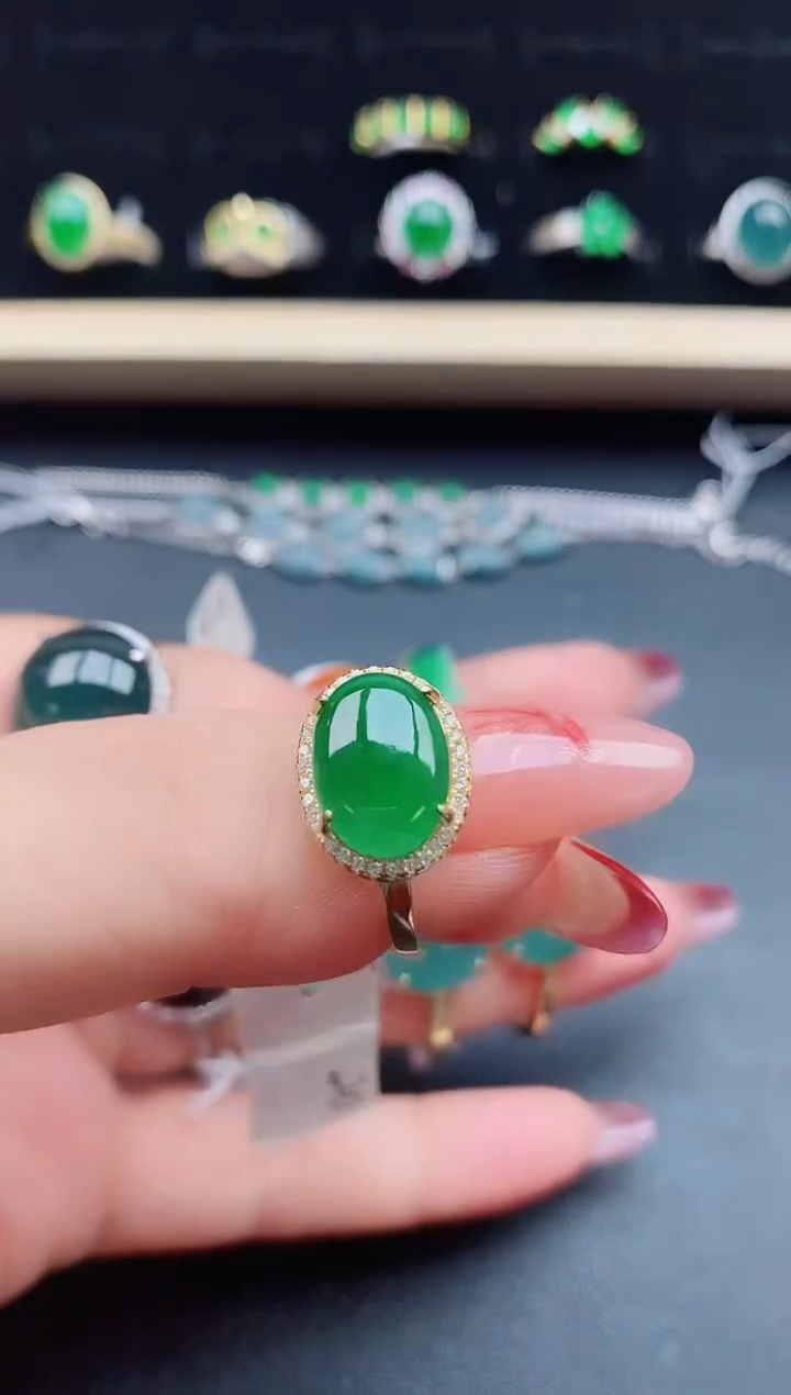 【闪购商品】翡翠戒指银S925镶嵌321321