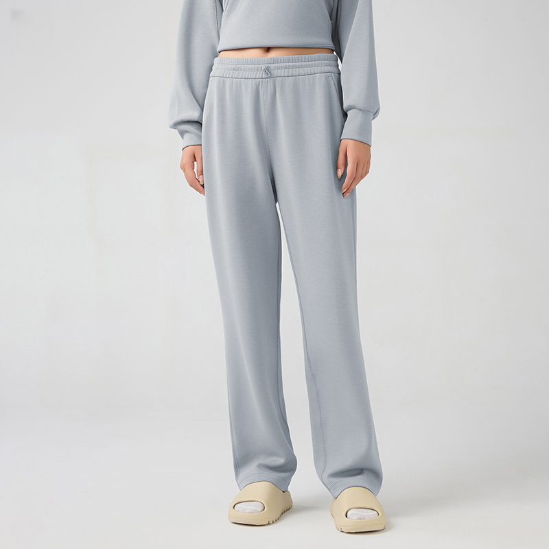 露露首领垂感空气层阔腿裤系列保暖女宽松休闲直筒裤瑜珈运动长裤