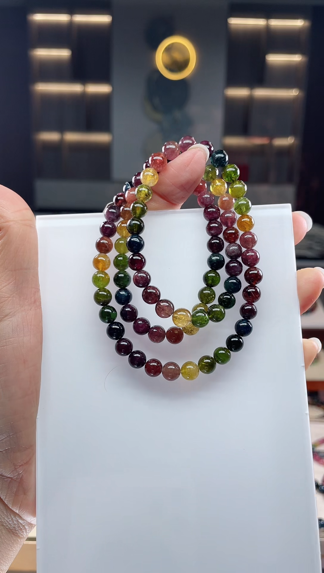 未镶嵌三圈手串碧玺（多样性发一条）Q