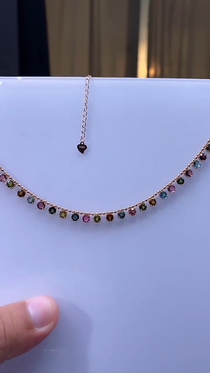 【闪购商品】碧玺项链银S925镶嵌45354354354