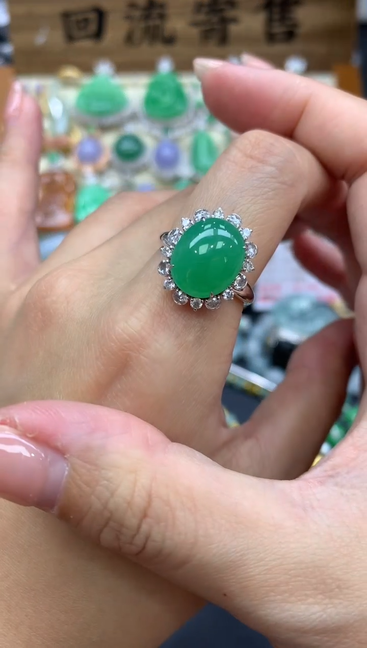 【闪购商品】翡翠戒指18K金镶嵌428-中国好珍宝