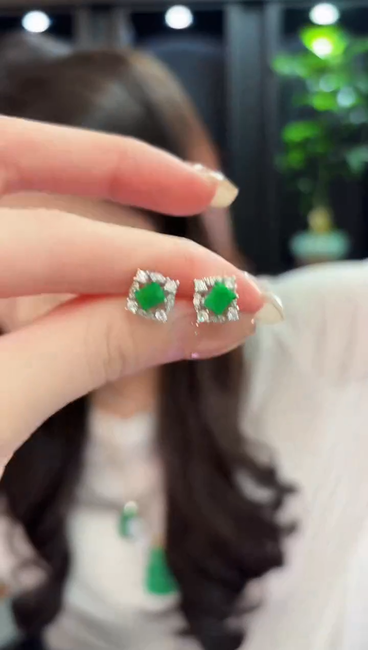 未镶嵌翡翠耳饰 缅料A货/支持复检/一件