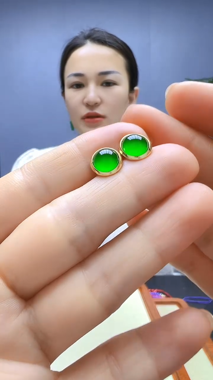 静柏diy严选颈饰冰透圆牌耳针