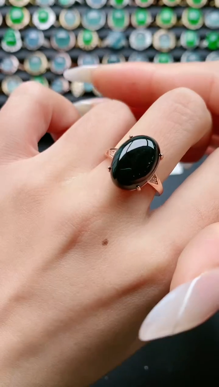 【闪购商品】翡翠戒指银S925镶嵌111111