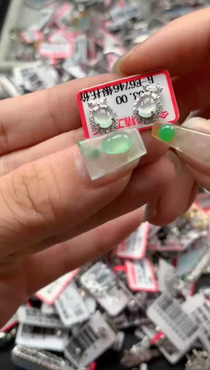 银S925镶嵌戒指翡翠天然A货缅甸翡翠