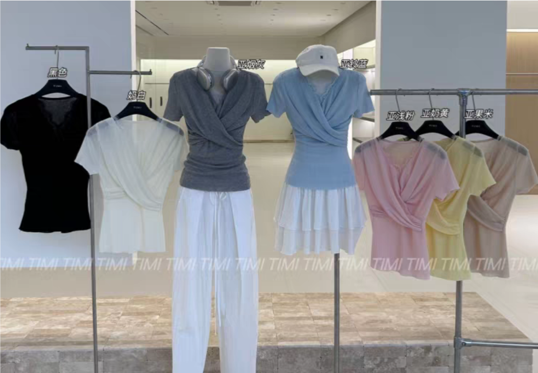 黑色褶皱简约风V领短袖毛针织衫设计师针织衫打底气质休闲