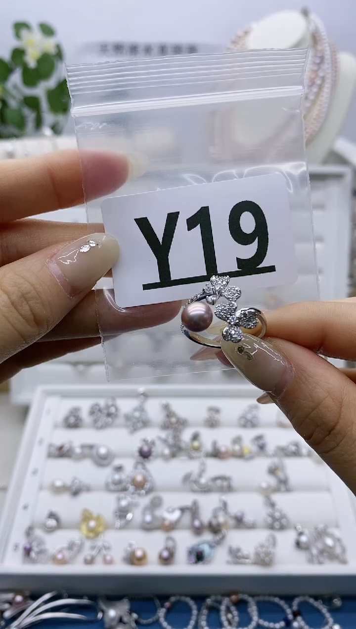 银S925镶嵌无淡水珍珠水*月Y19