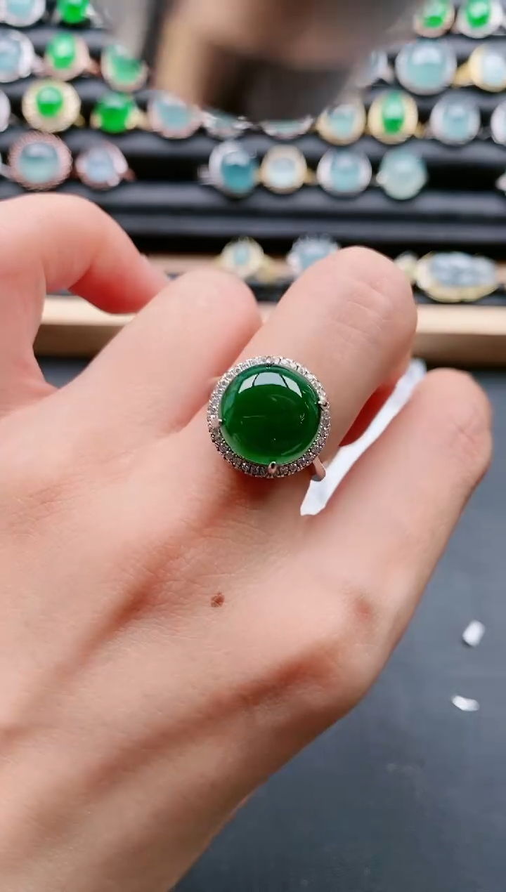 【闪购商品】翡翠戒指银S925镶嵌111111