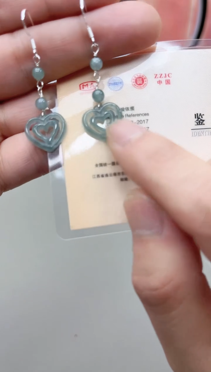 银S925镶嵌翡翠耳饰c1101