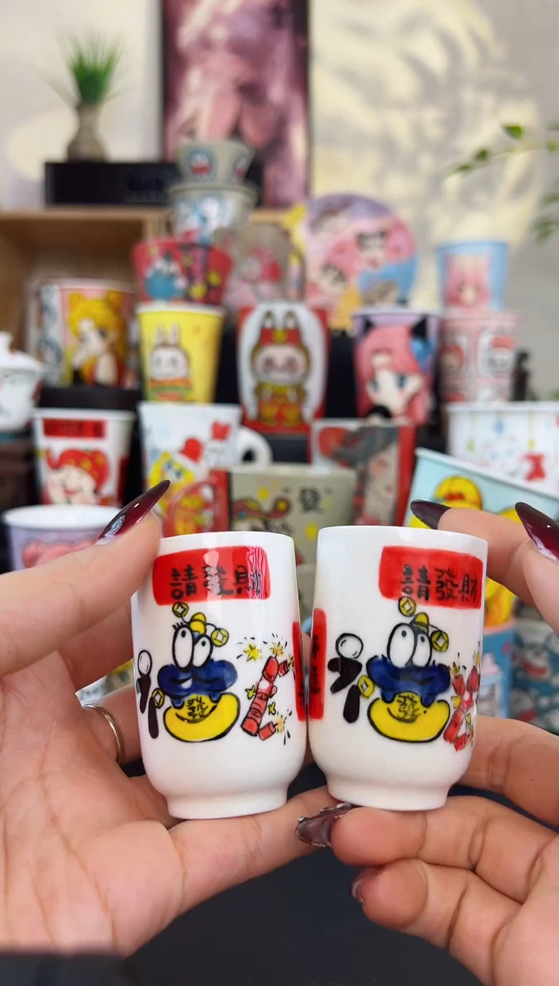 【闪购商品】摆件笙笙漫 手工手绘陶瓷杯杯