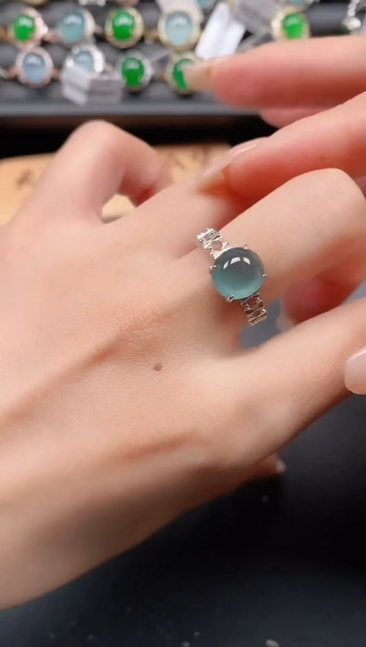 银S925镶嵌戒指翡翠1111