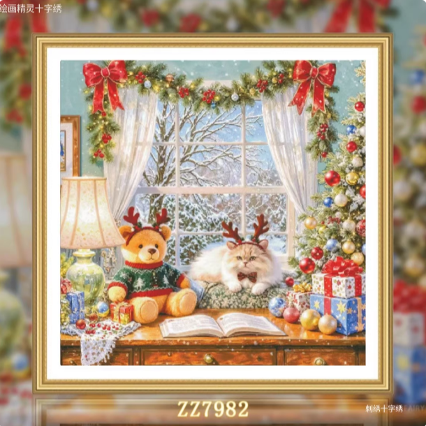 【ZZ7982-窗前圣诞】十字绣2025新款手工客厅餐厅书房简约卡通系