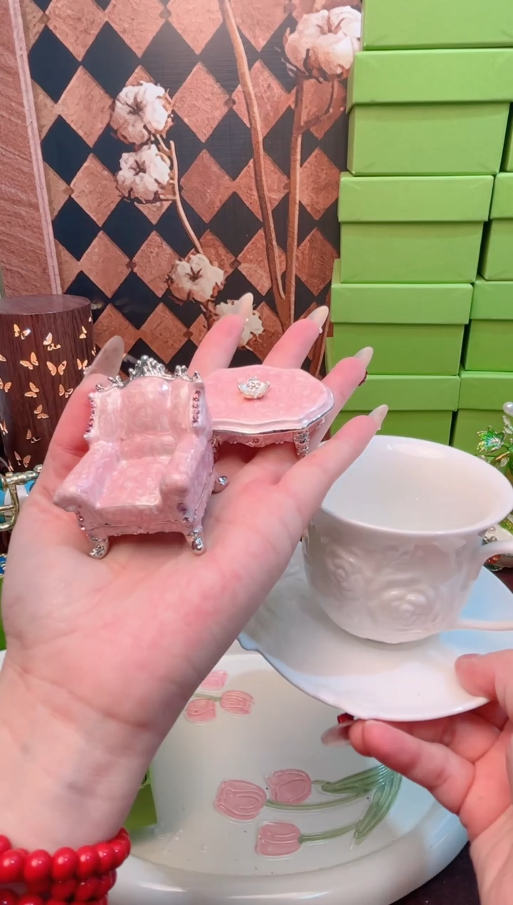 锌合金珐琅首饰盒默认微瑕拆盒不退～