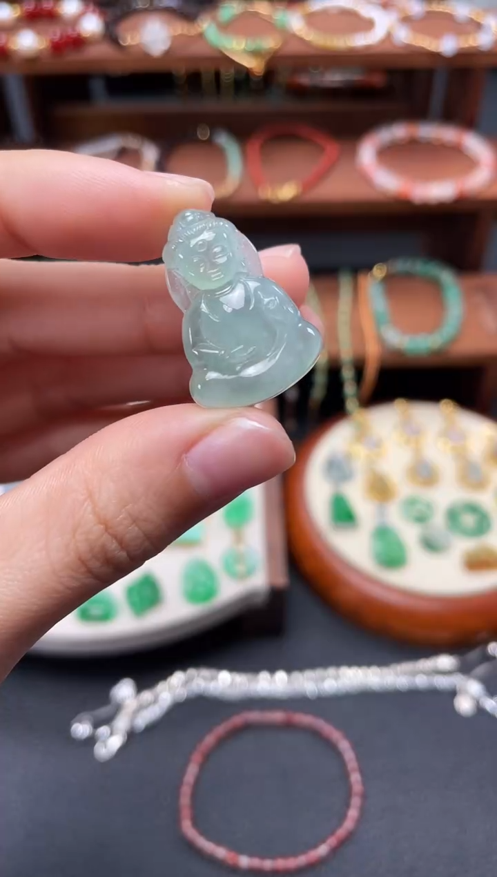 【闪购商品】翡翠吊坠(不含链)18K金镶嵌一个  JK473
