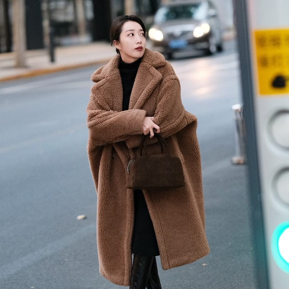 未使用 MaxMara 花花经典主线 teddy泰迪 大衣 驼色