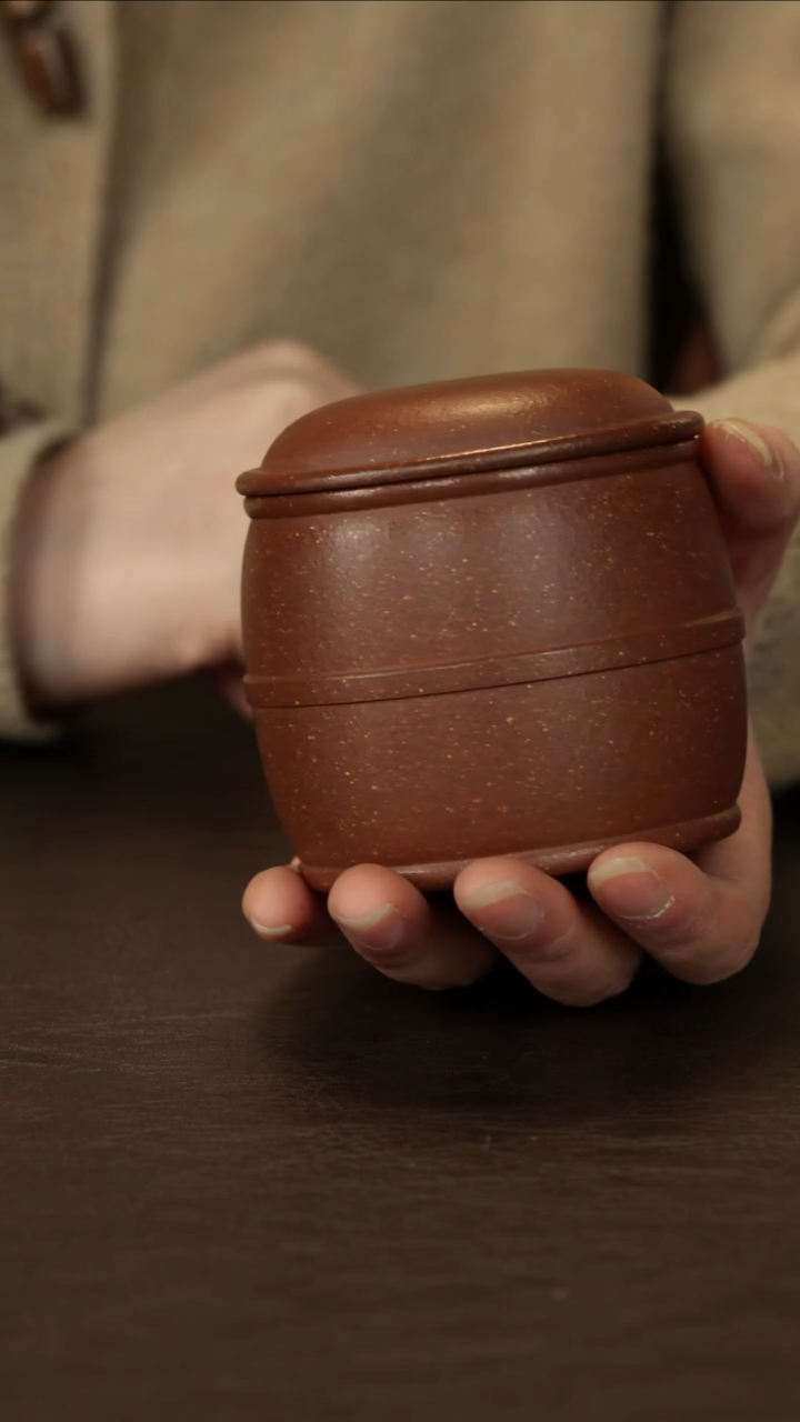 【闪购商品】紫砂茶叶罐直播福利降坡泥竹鼓罐约50克