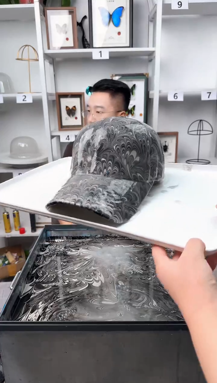 纯棉木*ι成人款凤尾纹水拓帽