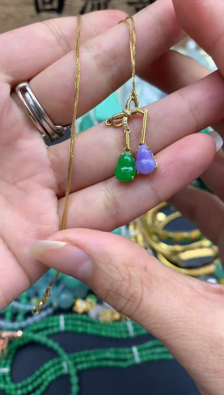 【闪购商品】翡翠颈饰18K金镶嵌423-中国好珍宝