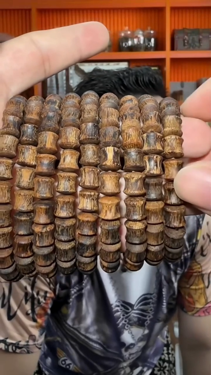 沉香手串24号沉水单圈白伽罗0.8多样性发一