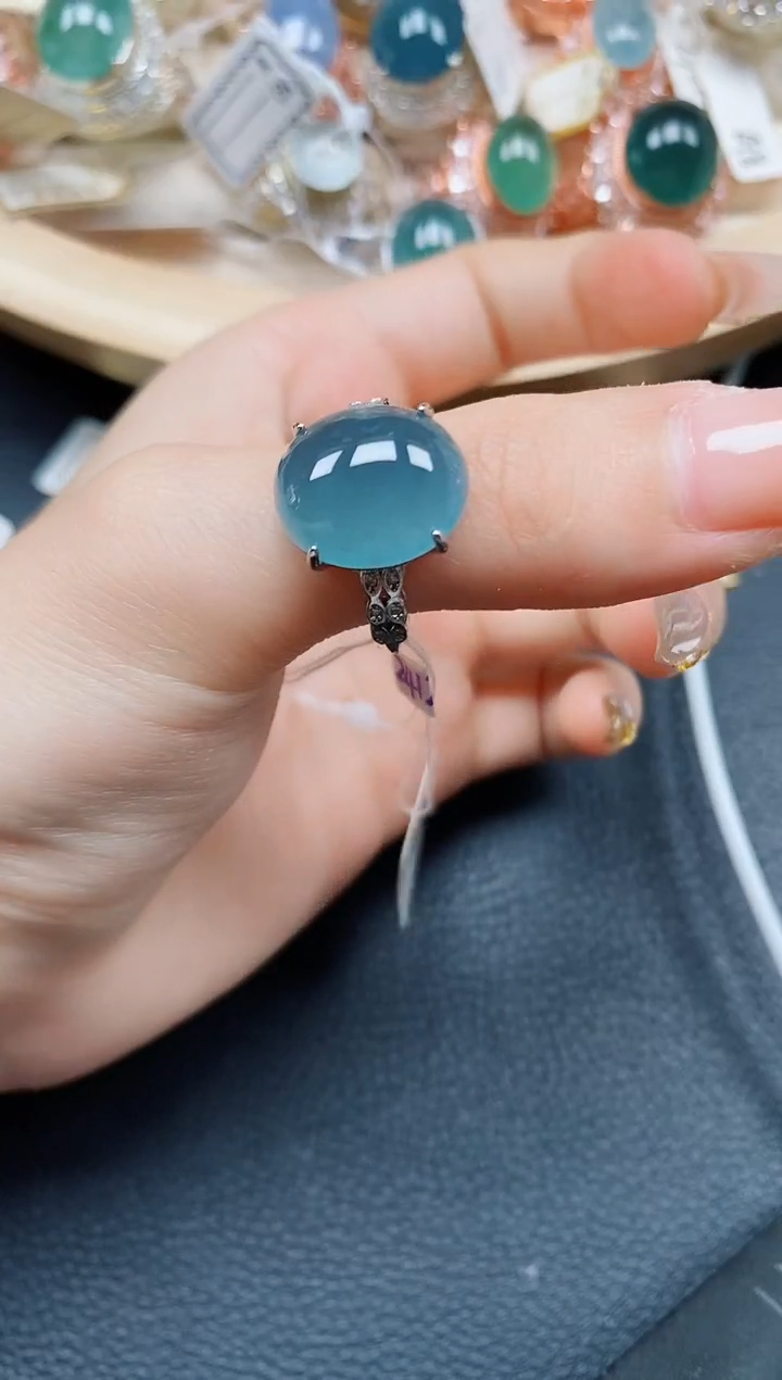 【闪购商品】翡翠戒指银S925镶嵌翡翠