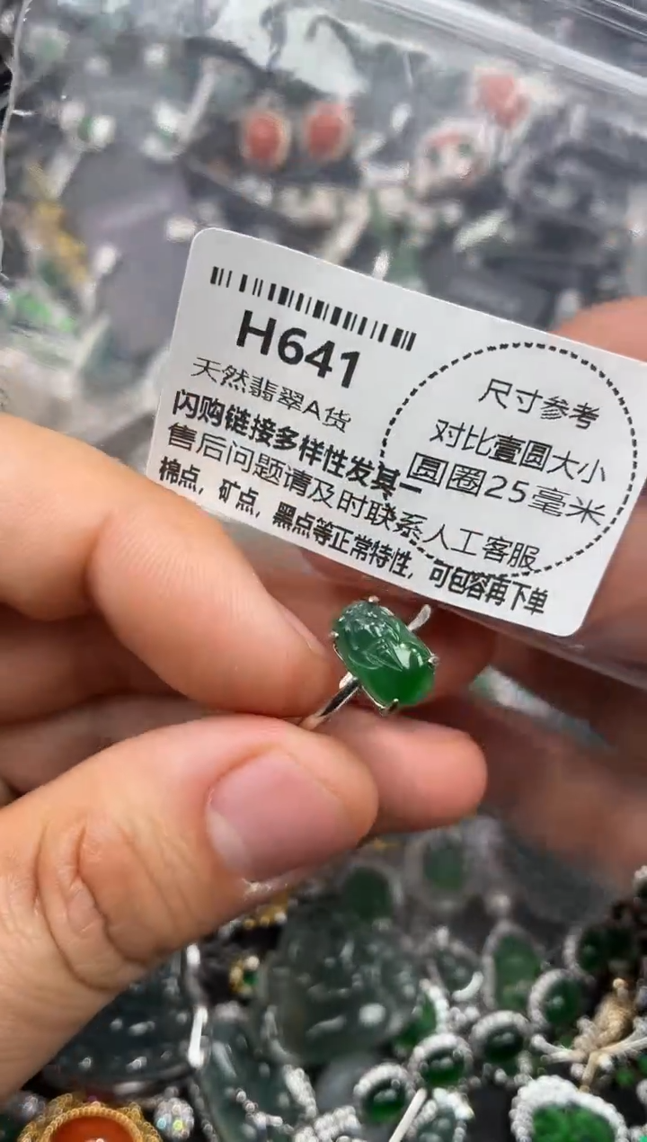 颈饰未镶嵌翡翠H641戒指