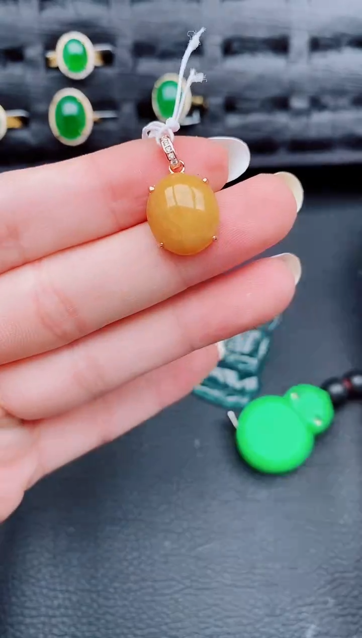 【闪购商品】翡翠颈饰银S925镶嵌天然a货翡翠545