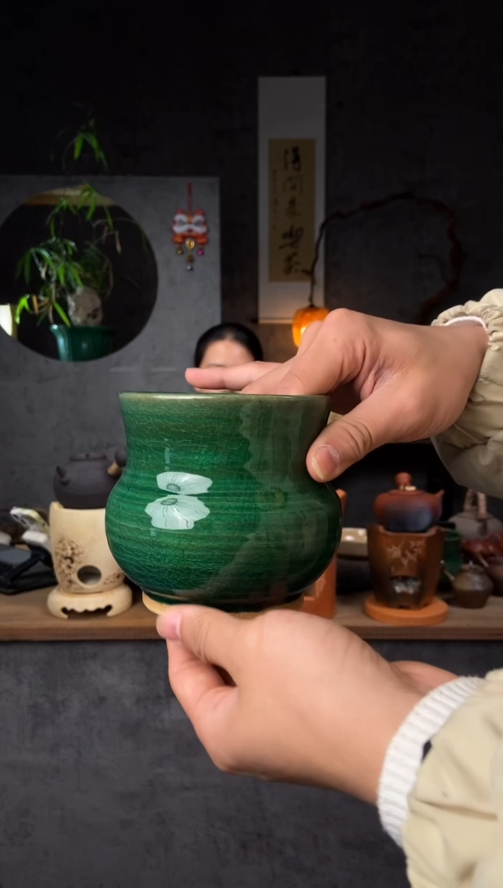 【闪购商品】全手工原矿潮州绿志野建水