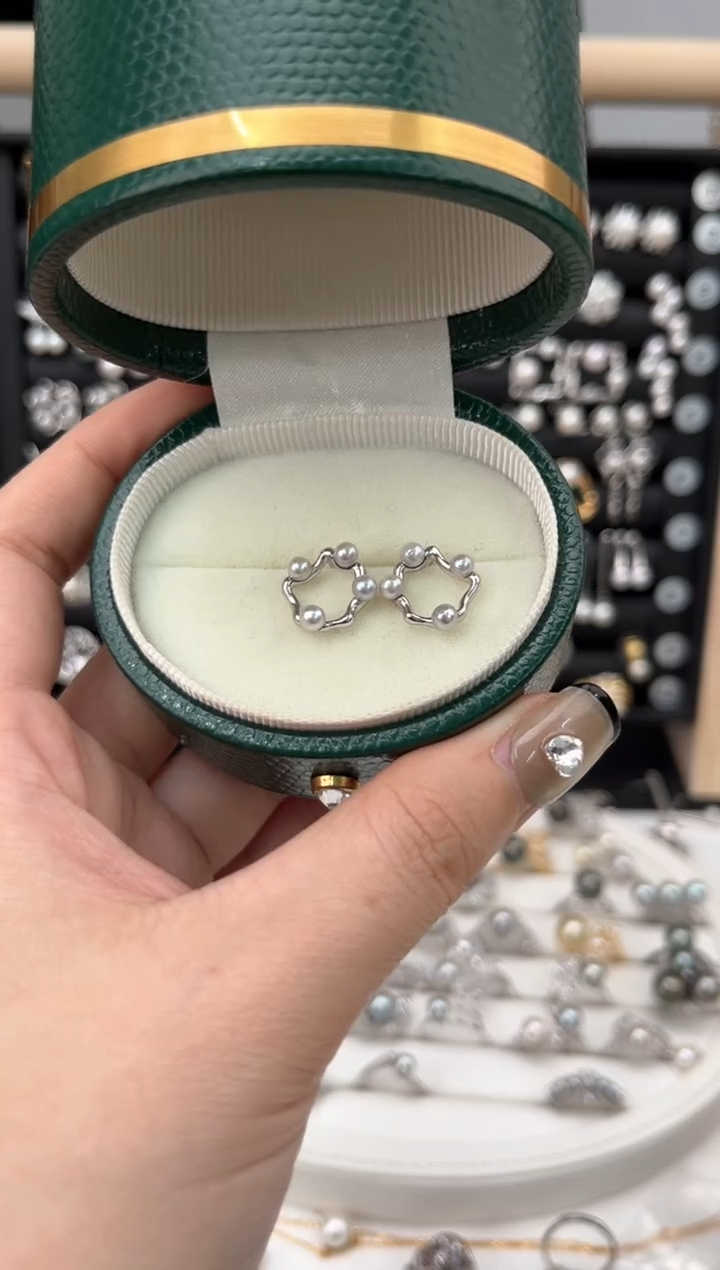 【闪购商品】海水珍珠耳饰银S925镶嵌S925海水耳饰