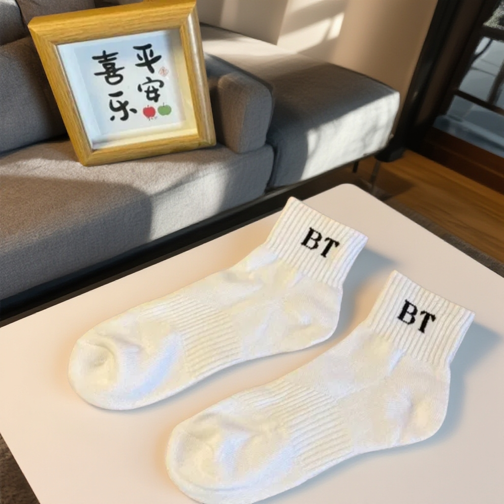 男女四季防臭吸汗短袜百搭运动中筒袜ins学生百搭袜纯色舒适耐穿