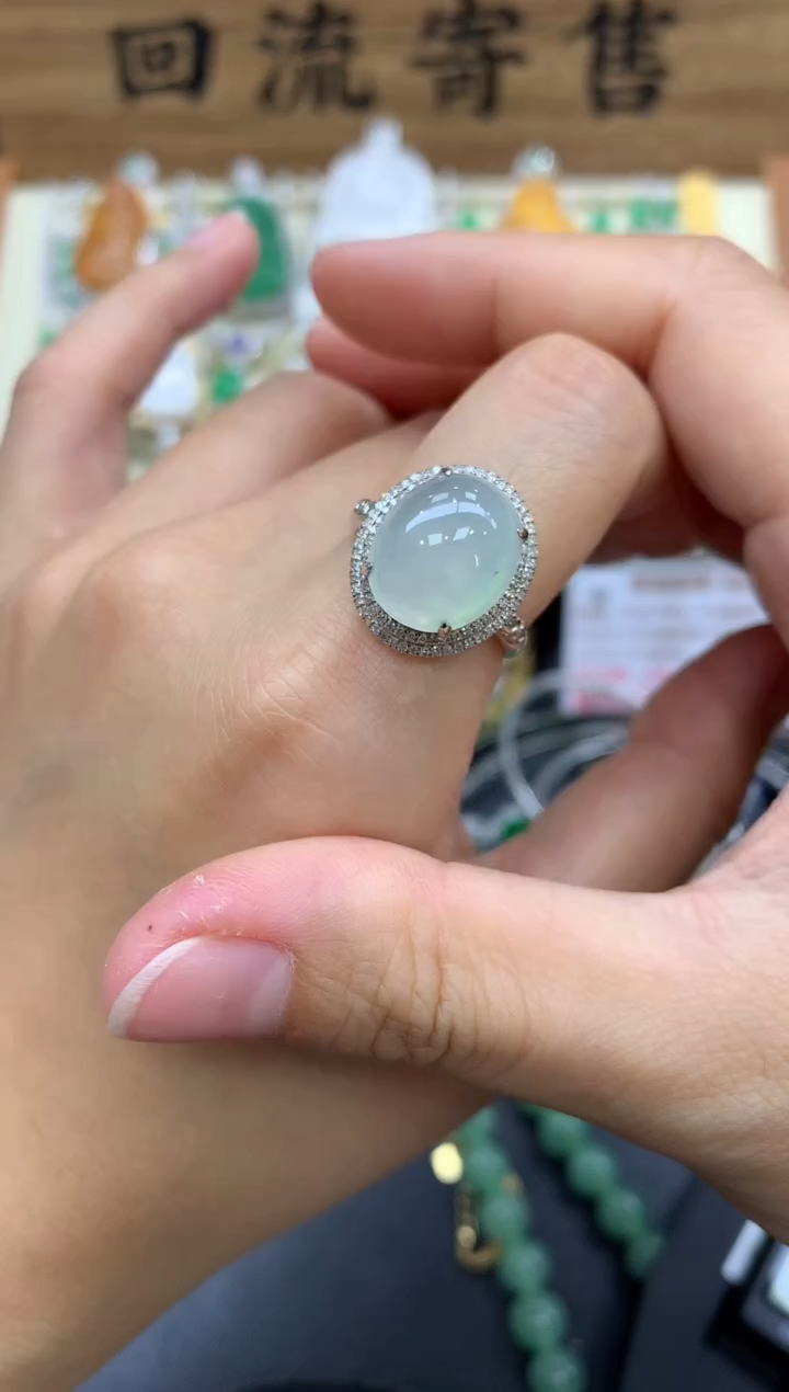 【闪购商品】翡翠18K金镶嵌戒指302-中国好珍宝