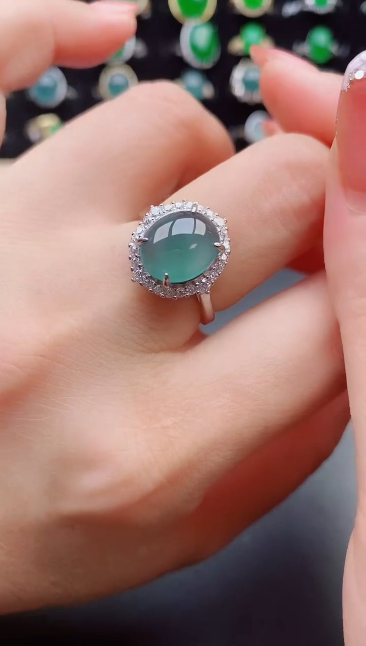 【闪购商品】翡翠戒指银S925镶嵌21212