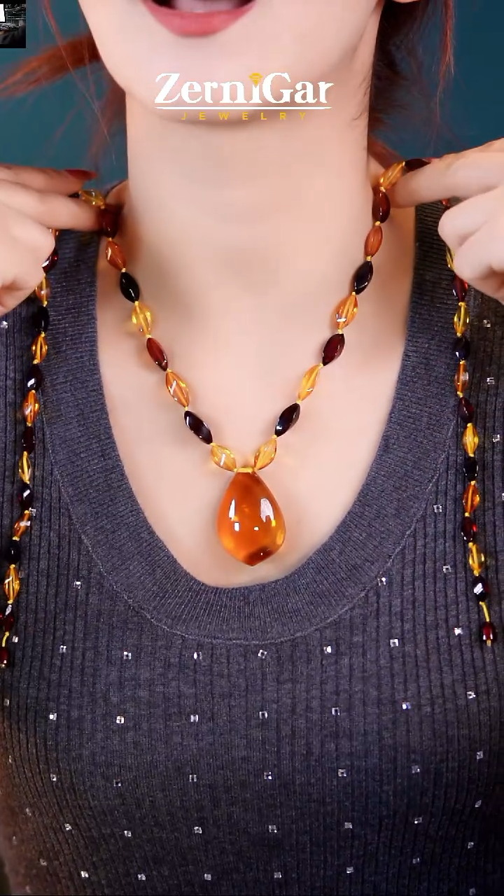 【闪购商品】琥珀颈饰未镶嵌天然琥珀吊坠