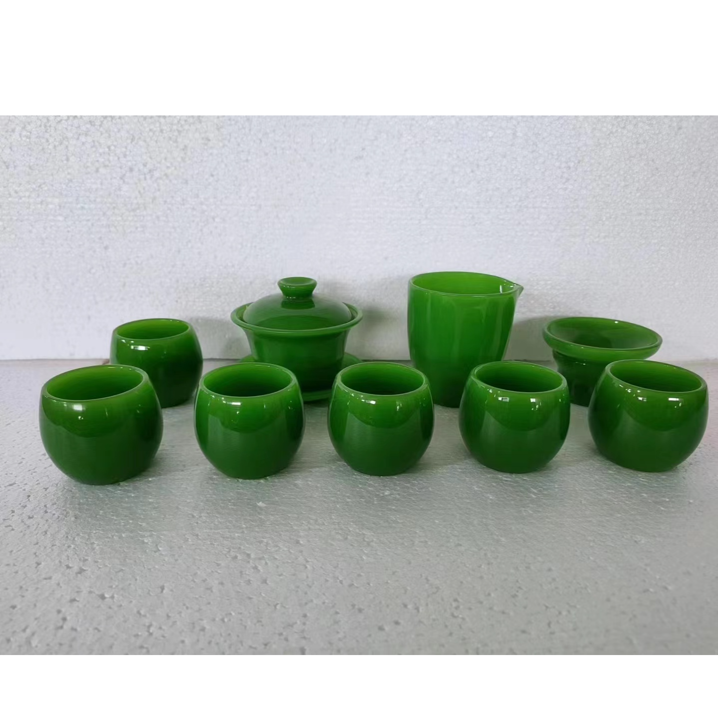 新中式功夫茶具套装家用送礼高端琉璃玉瓷盖碗整套茶具带礼盒装