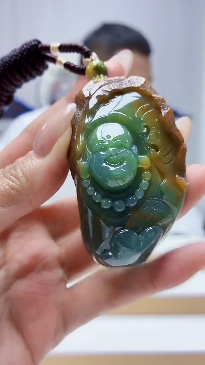 未镶嵌定制翡翠4898MM-毛货挂件85