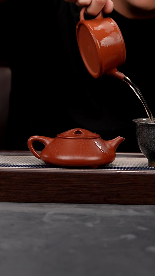 【闪购商品】紫砂茶壶（郑求标）朱泥全手刻绘光明石瓢