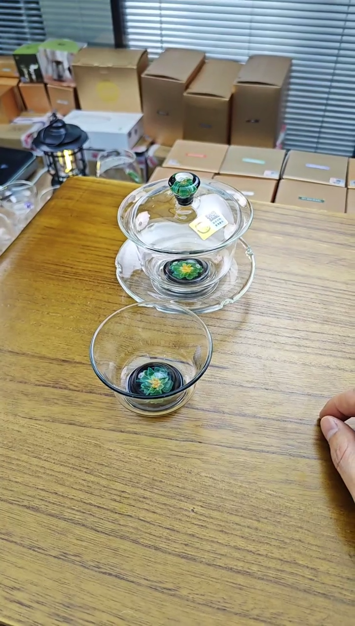 禾器沁莲盖碗加清杯菡韵翠