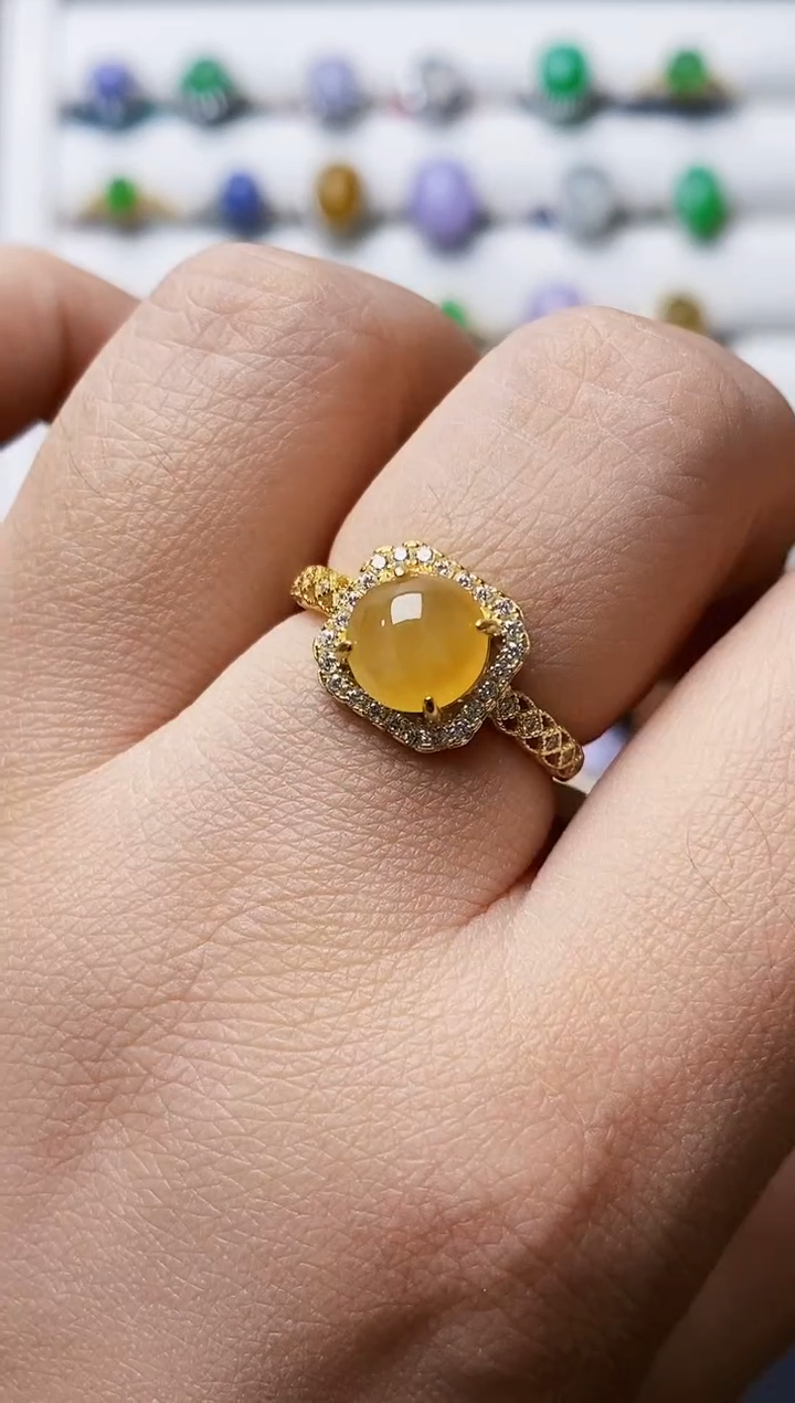 银S925镶嵌戒指翡翠0591