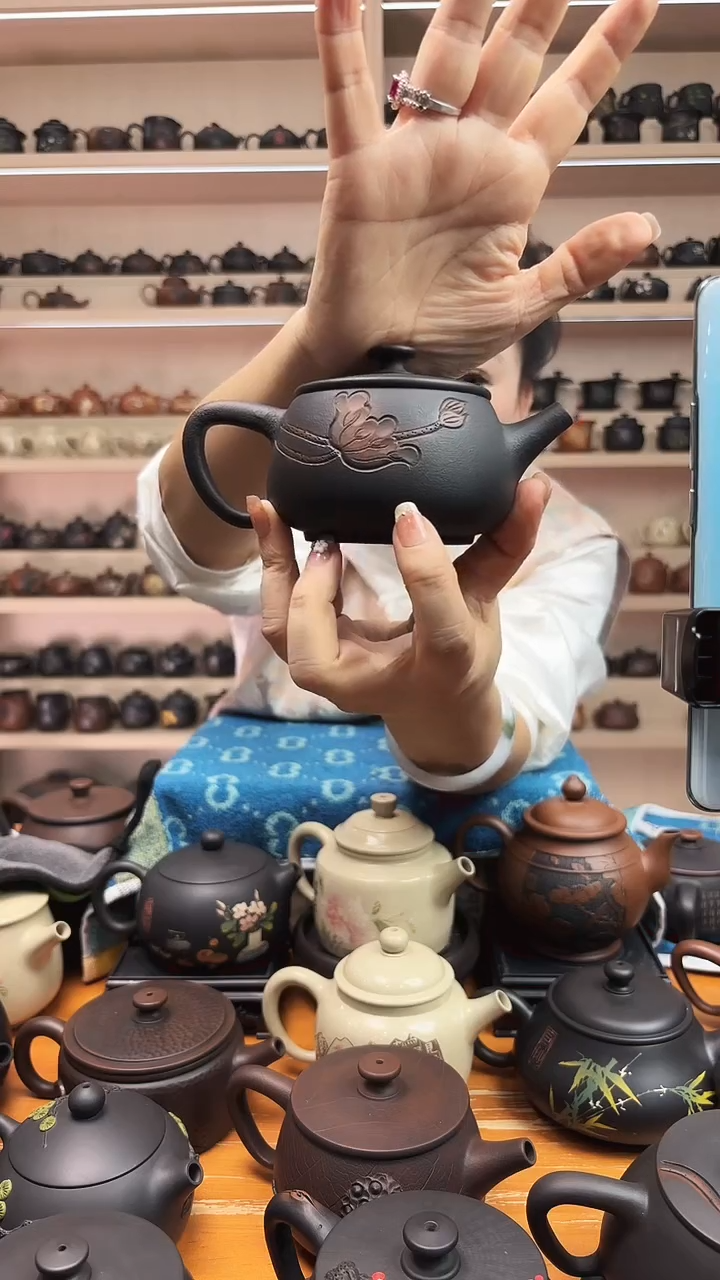 壶瑕疵 肌理纹线雕汉瓦壶网孔200cc 052