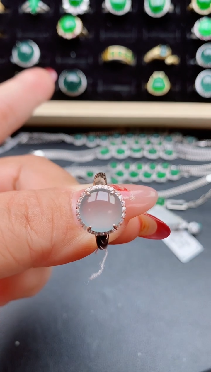 【闪购商品】翡翠戒指银S925镶嵌8055050