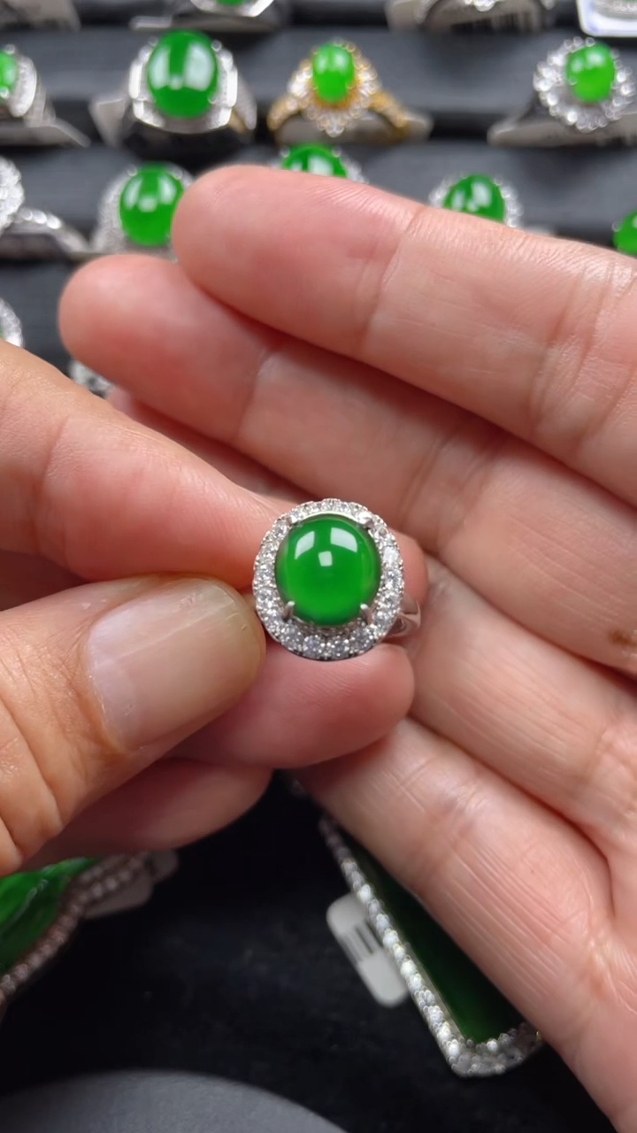 【闪购商品】翡翠戒指银S925镶嵌翡翠